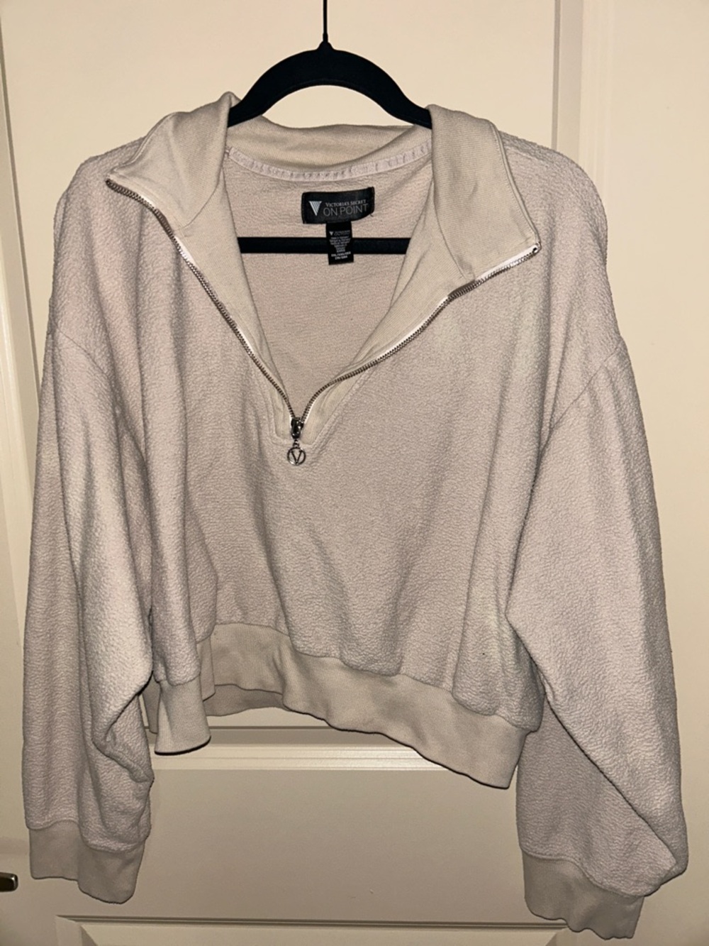 Victoria's Secret Cream Half-Zip Fleece Pullover